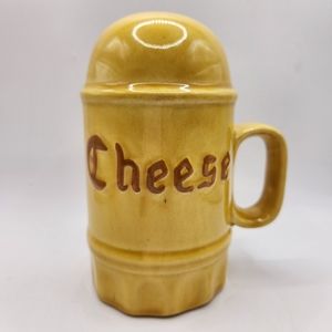 Vintage Yellow Ceramic Pottery Cheese Shaker